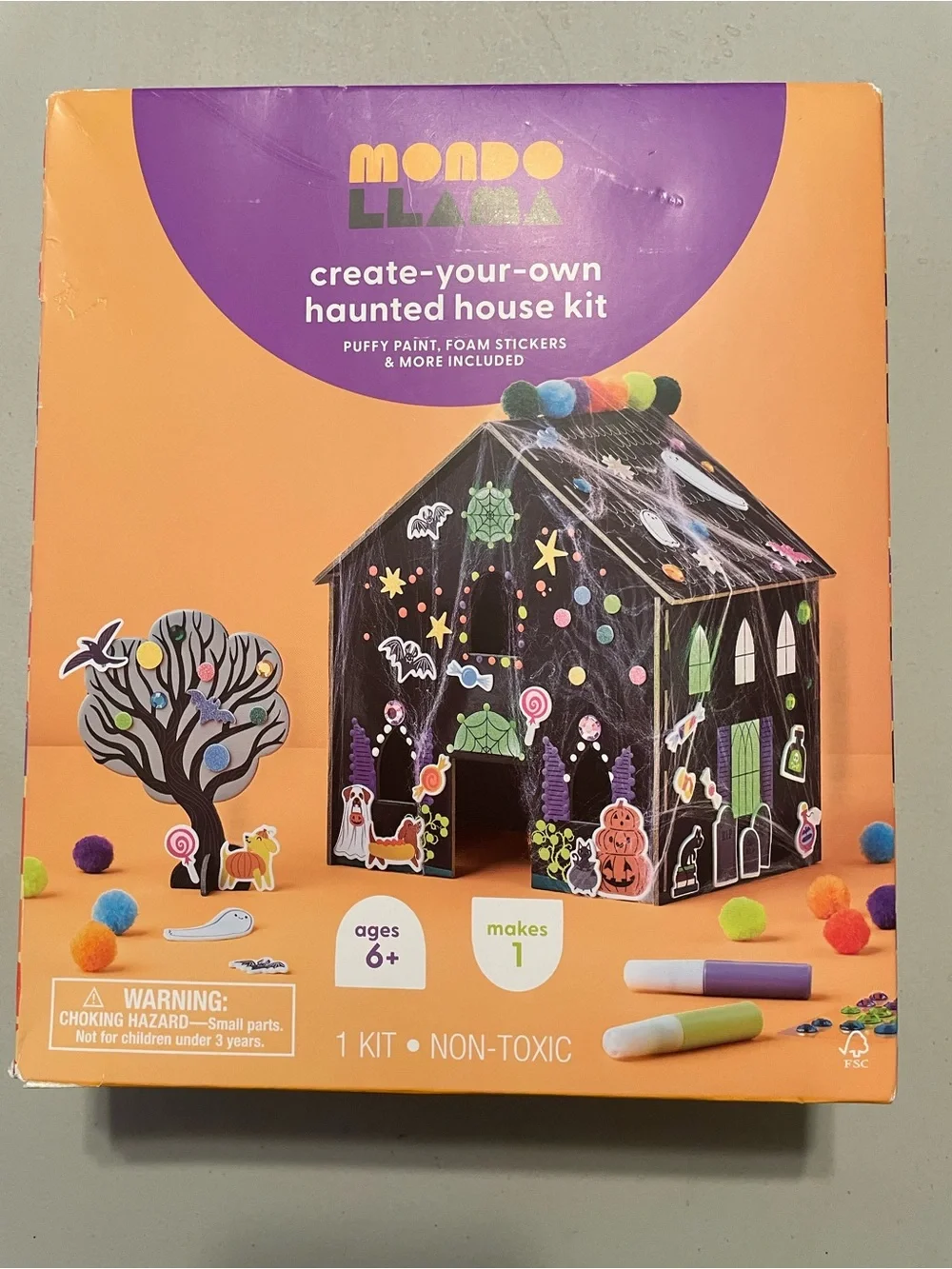 Mondo Llama Create-Your-Own Haunted House Kit - Orange & Purple